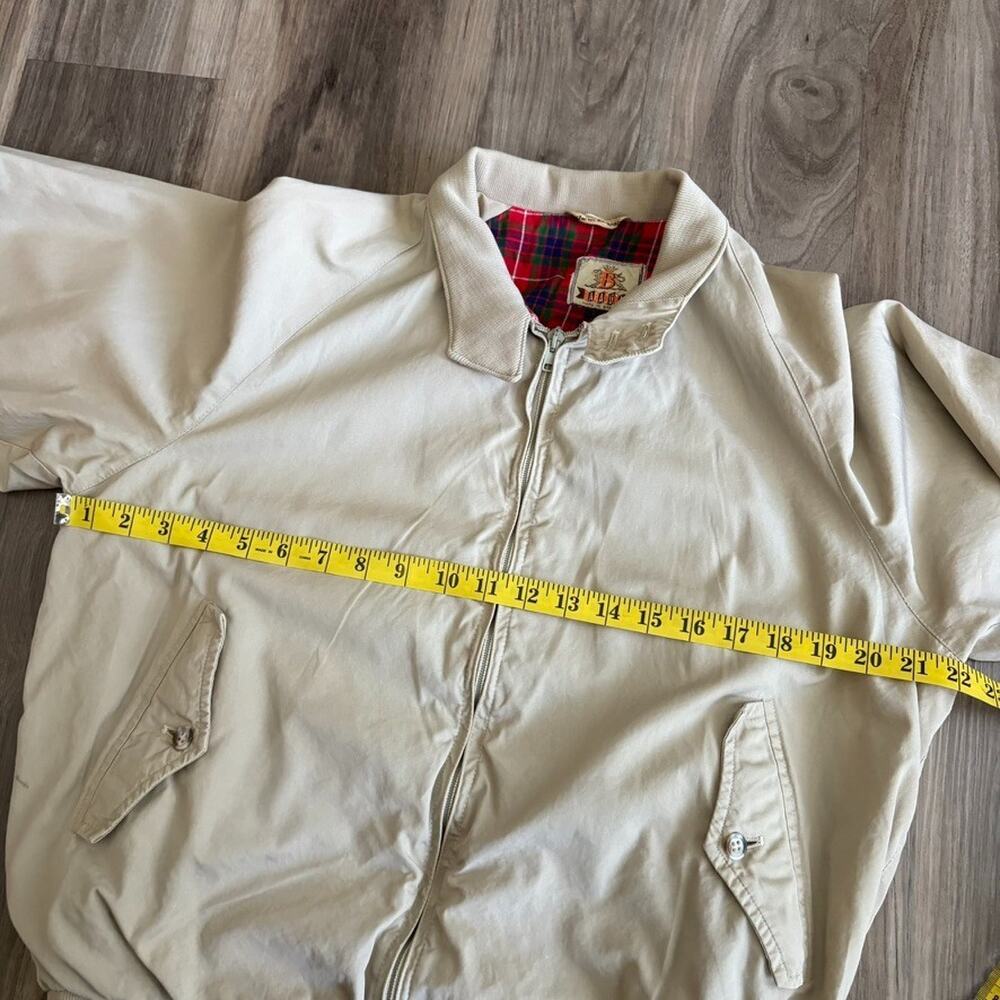 Vintage Baracuta G9 Harrington Jacket Men's Size M Cream Cotton Tartan England - Picture 5 of 8